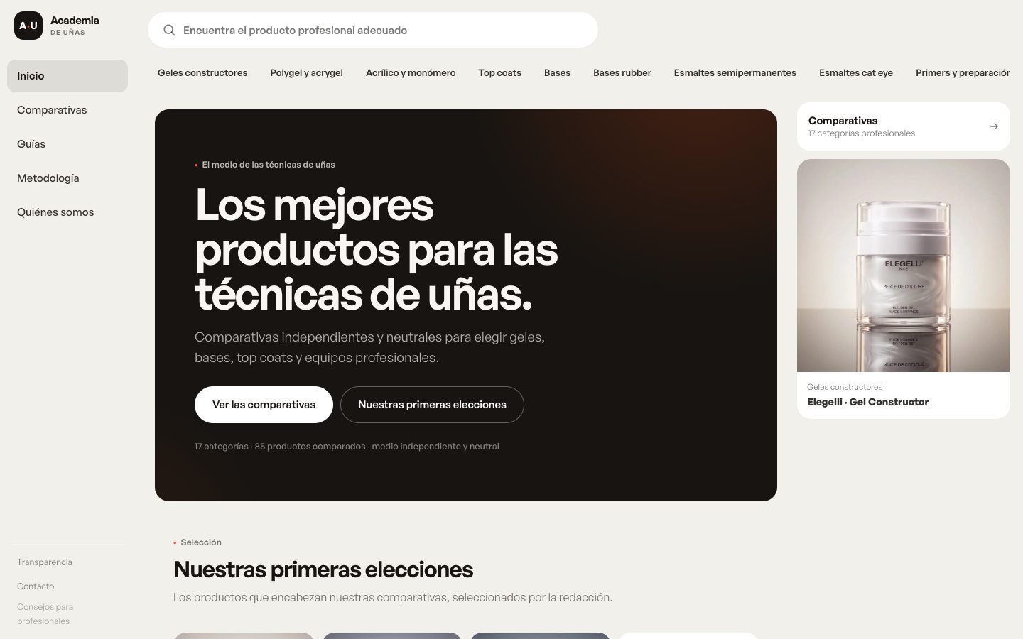 Academia de Unas Spain homepage