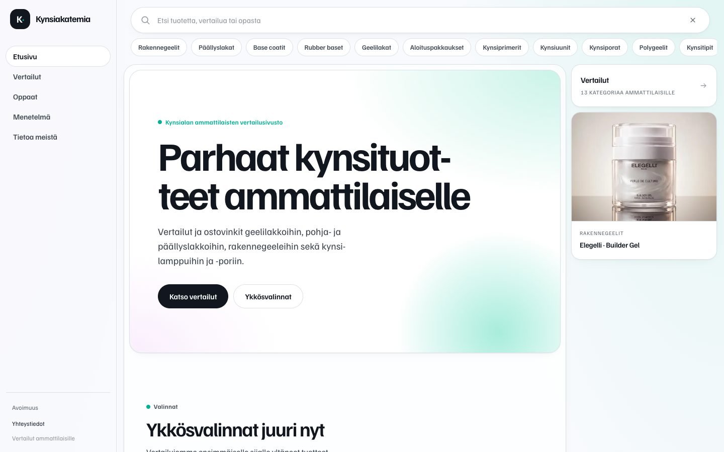 Kynsiakatemia Finland homepage